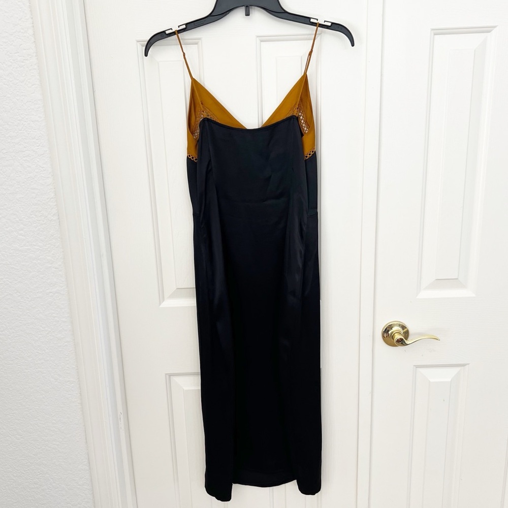 Scotch & Soda Satin Slip Dress Black Gold XS - Picture 17 of 17